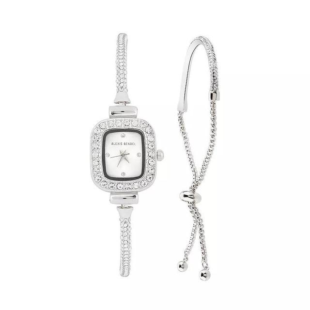 Alexis Bendel Womens 2-Piece Analog Watch & Bracelet Set, Silver Tone Product Image