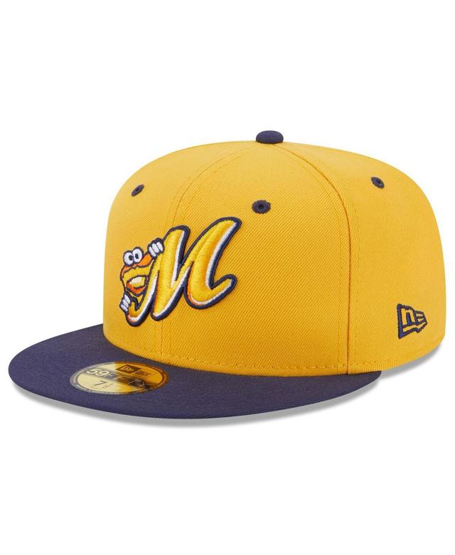 Mens New Era Gold Montgomery Biscuits Authentic Collection Alternate Logo 59FIFTY Fitted Hat Product Image