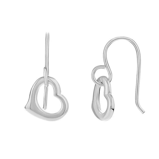 PRIMROSE Sterling Silver Heart Drop Earrings, Womens, Grey Product Image