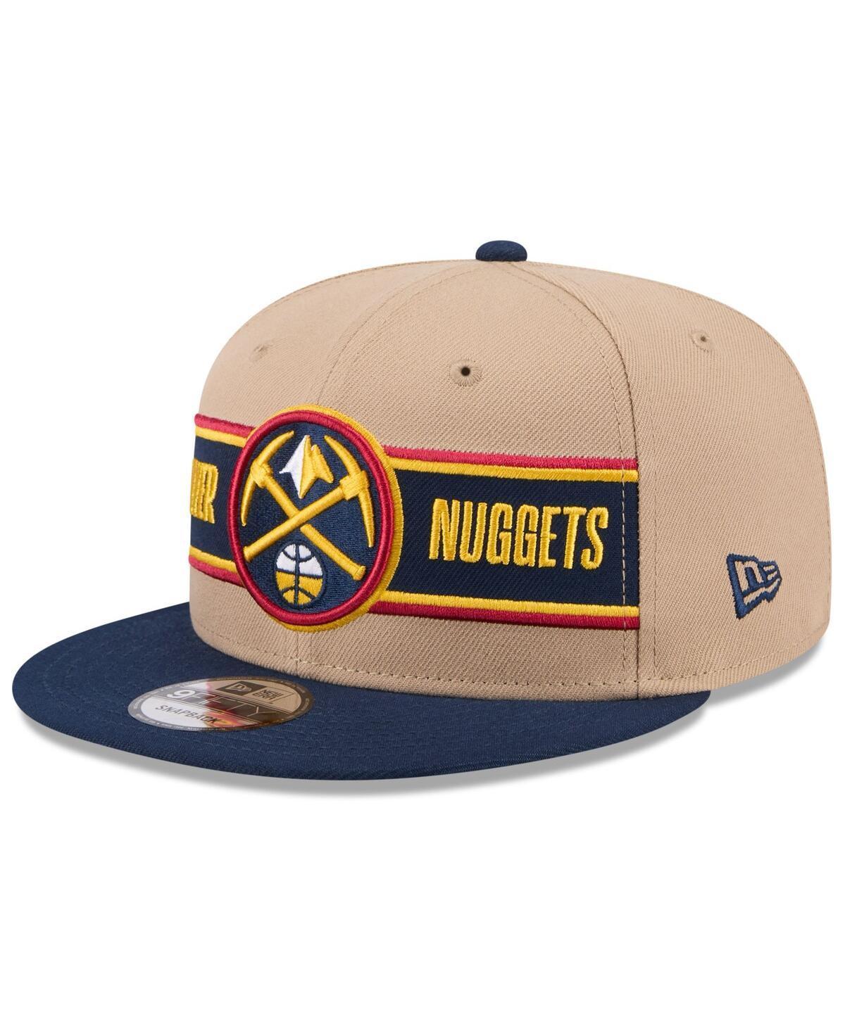 New Era Mens Tan Denver Nuggets 2024 Nba Draft 9FIFTY Snapback Hat - Tan, Navy Product Image