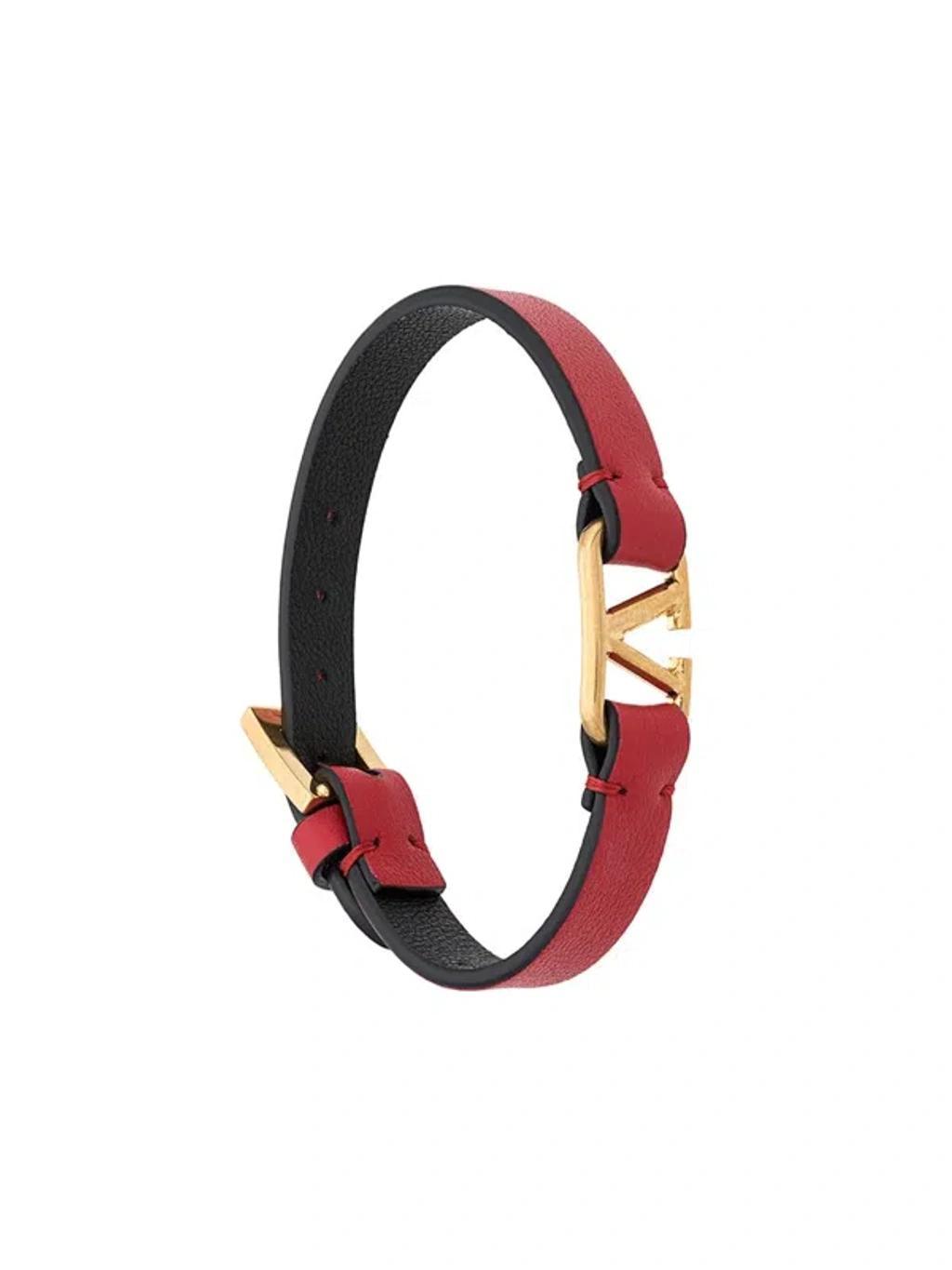 Valentino Vlogo Signature Logo Detailed Bracelet In Red Product Image