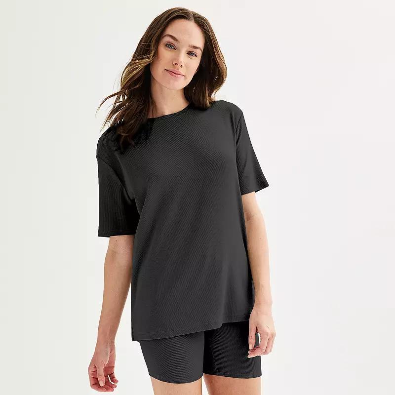 Womens Sonoma Goods For Life Ribbed Pajama Tee Product Image