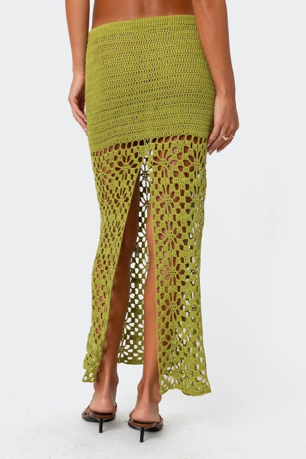 Ida Back Slit Crochet Maxi Skirt Product Image