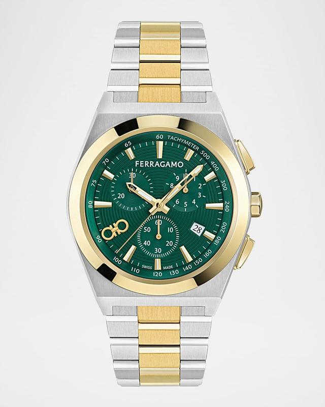 Mens Vega Upper East Chrono Two-Tone Bracelet Watch, 42mm Product Image