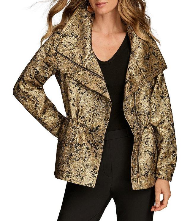 Donna Karan Metallic Jacquard Zip-Up Jacket Product Image