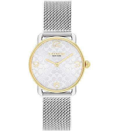 COACH Womens Elliot Quartz Analog Two Tone Stainless Steel Mesh Bracelet Watch and Bracelet Set Product Image