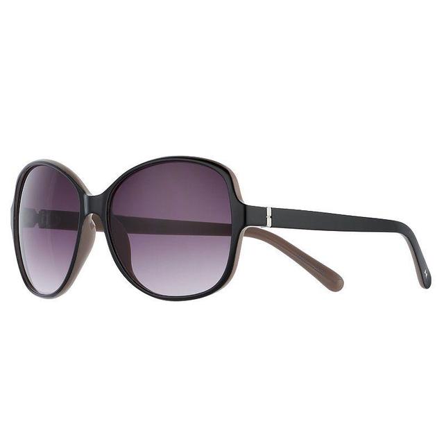 Womens LC Lauren Conrad Bayside Large Square Sunglasses, Black Product Image
