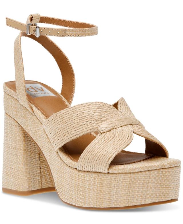 Dv Dolce Vita Womens Waylan Raffia Platform Crossband Dress Sandals Product Image