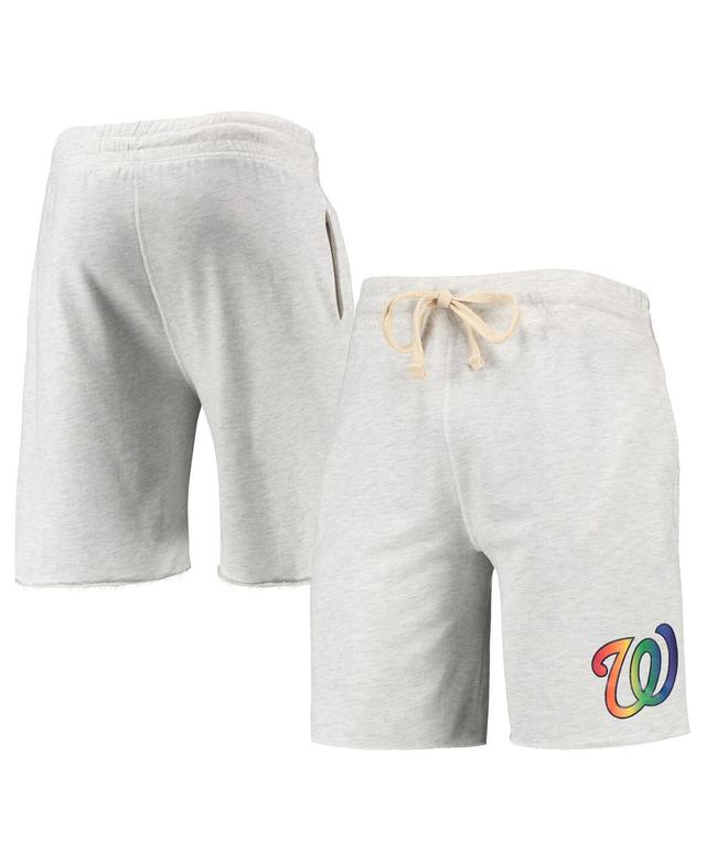 Mens Concepts Sport Oatmeal Washington Nationals Mainstream Logo Terry Tri-Blend Shorts Product Image