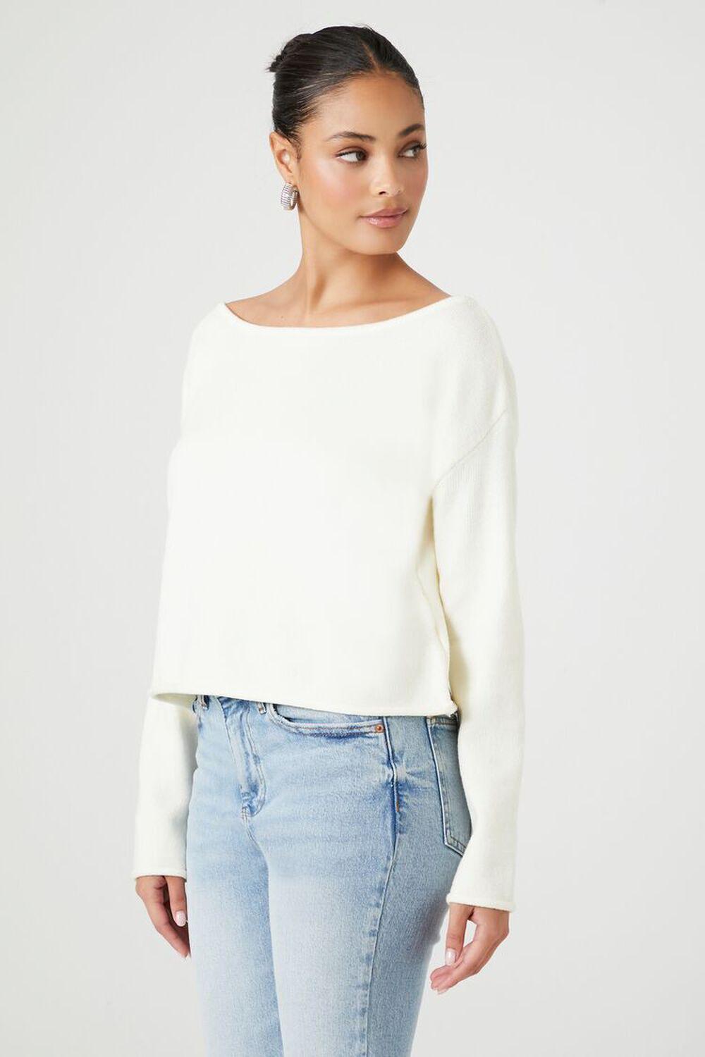 Drop-Sleeve Boat Neck Sweater | Forever 21 Product Image