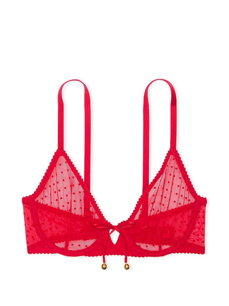 Jingle Bells Mesh Unlined Demi Bra Product Image