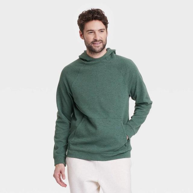 Mens Textured Pullover Hoodie - All In Motion Teal XXL Product Image