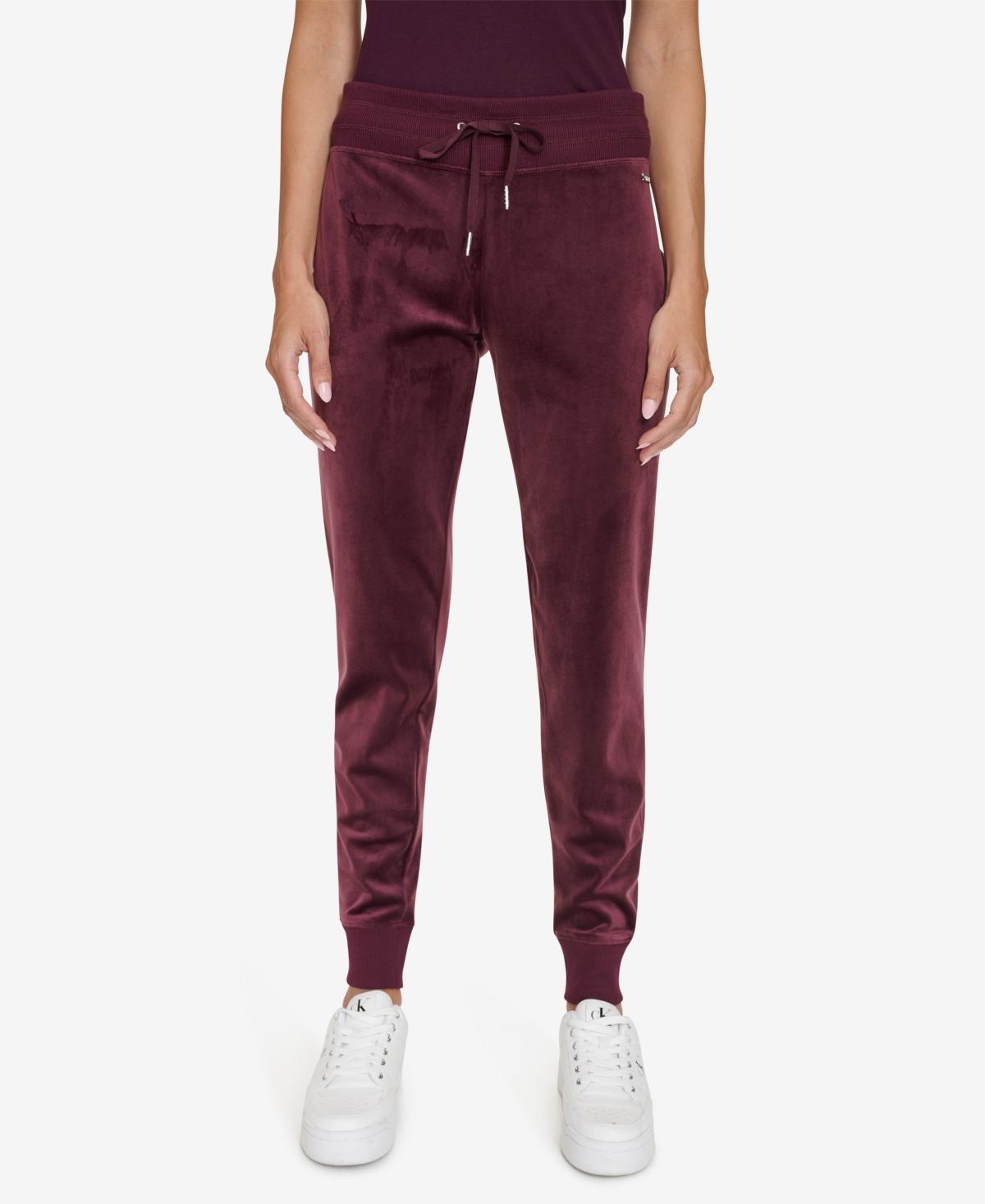 Calvin Klein Womens Velour Jogger Pants Product Image