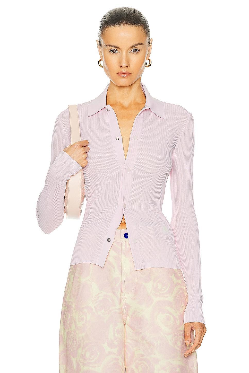 Burberry Long Sleeve Top in Pink Product Image