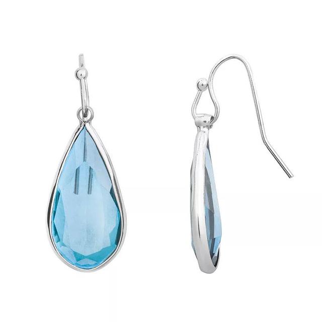 LC Lauren Conrad Simulated Crystal Teardrop Nickel Free Earrings, Womens, Blue Product Image