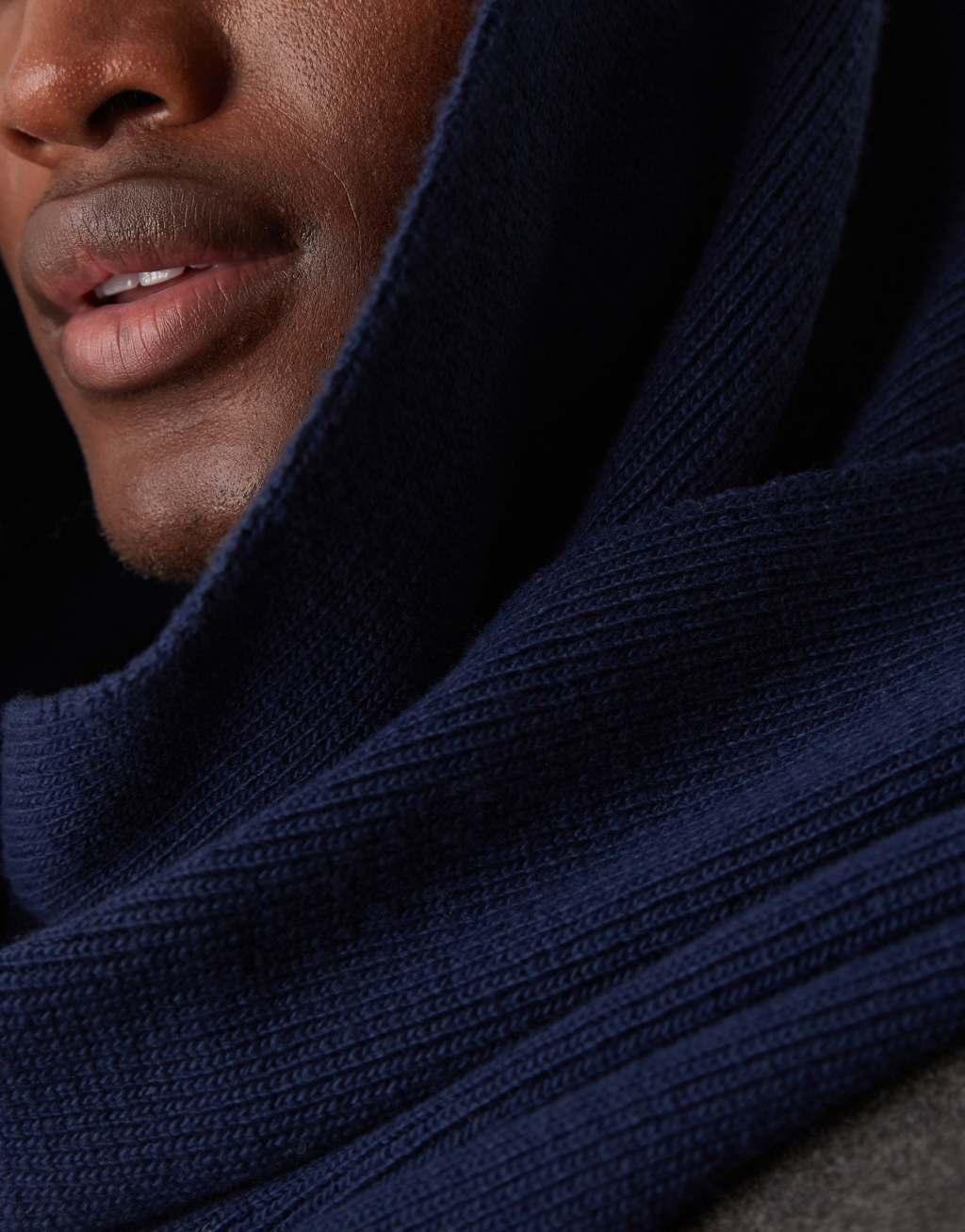 ASOS DESIGN knitted scarf in navy Product Image