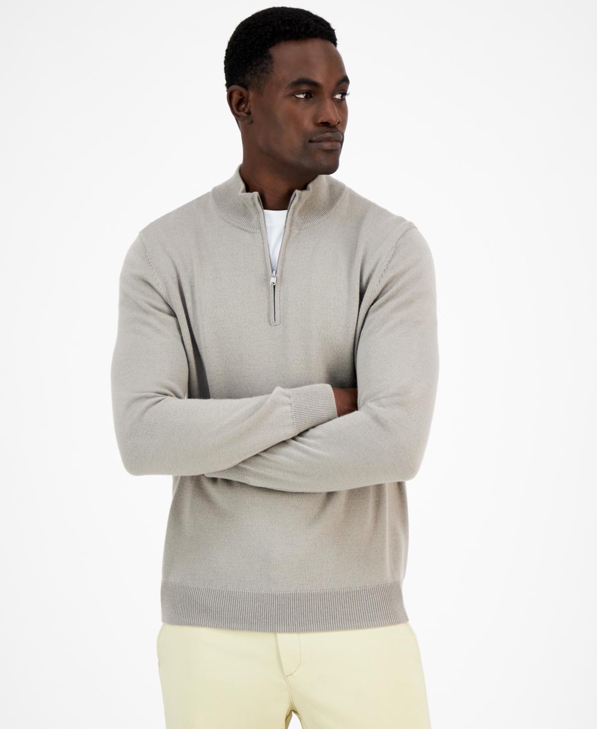 Alfani Mens Long-Sleeve Half-Zip Merino Sweater, Created for Macys Product Image