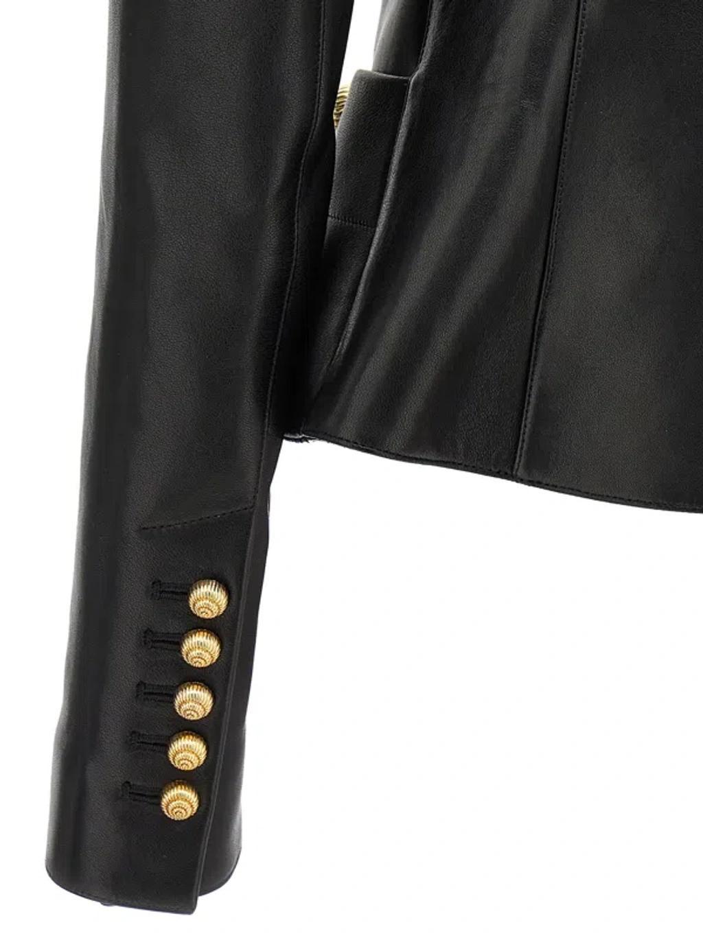 Leather Jacket In Black Product Image