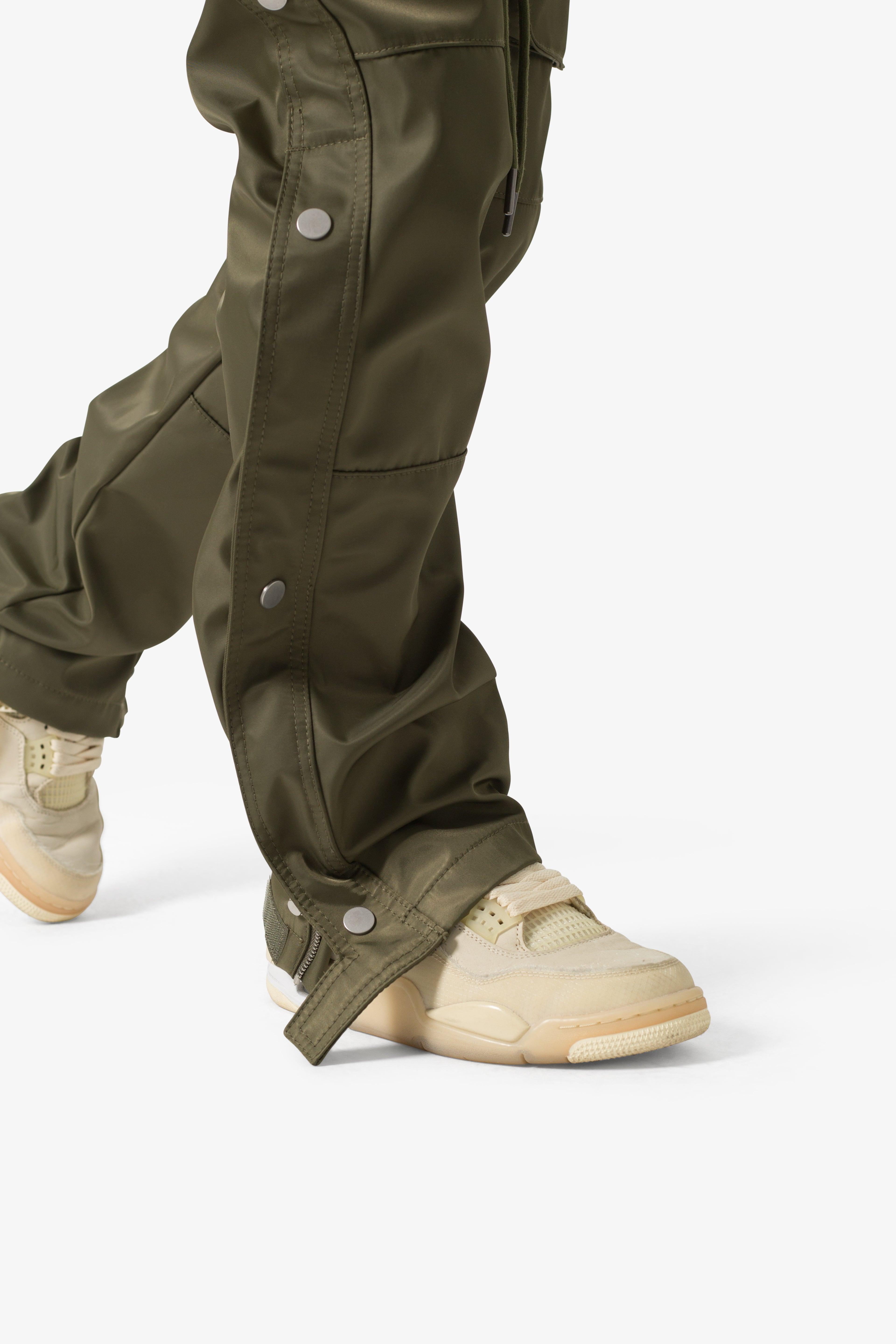 Snap Front Cargo Pants - Olive Product Image