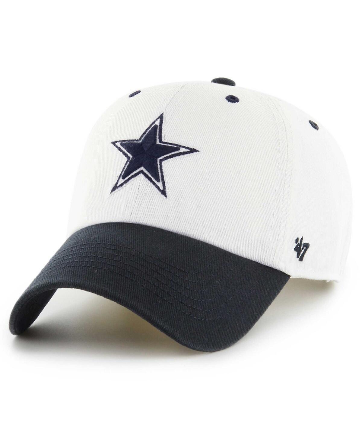 47 Brand Mens White Dallas Cowboys Double Header Clean Up Adjustable Hat - White Product Image