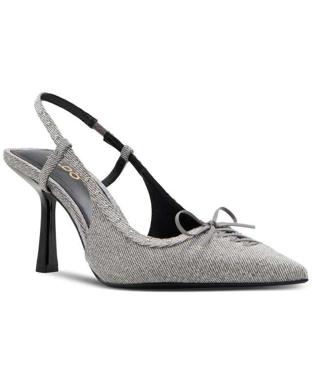 Aldo Womens Stevvie Slingback Pointed-Toe Bow Pumps Product Image