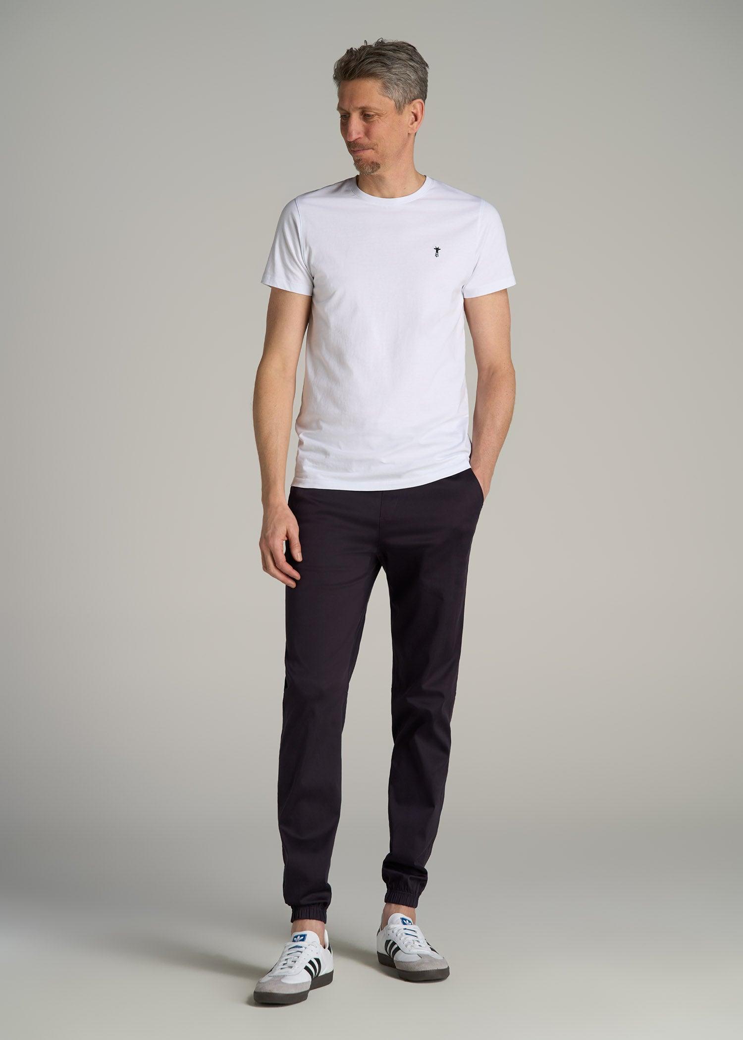 Stretch Twill Tall Men's Jogger Pants in Charcoal Rinse Product Image