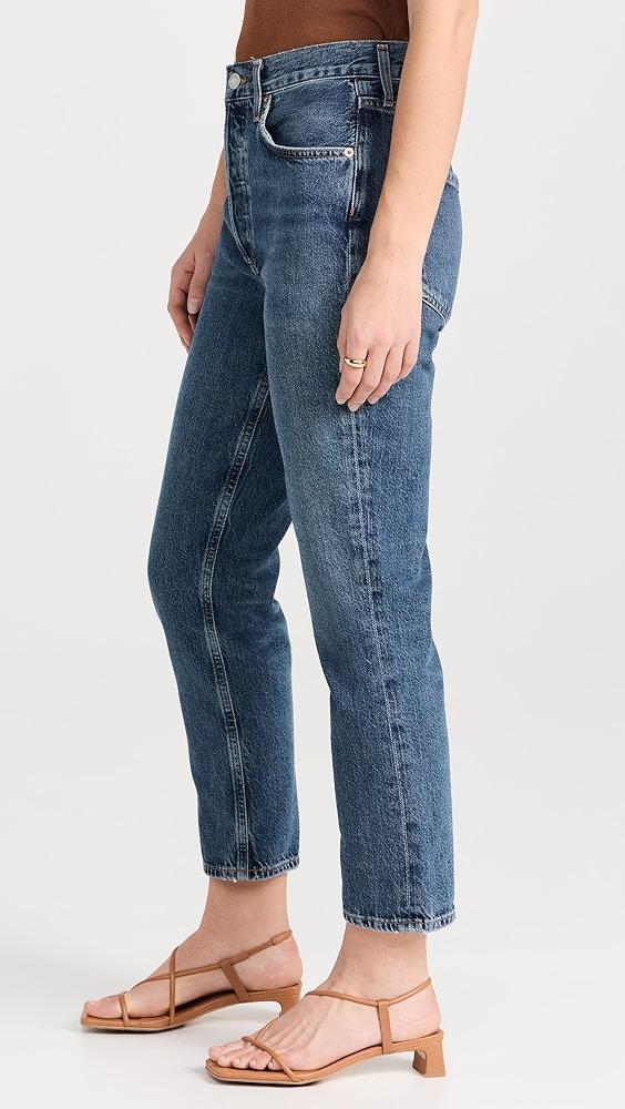 AGOLDE Riley Crop: High Rise Straight Jeans | Shopbop Product Image