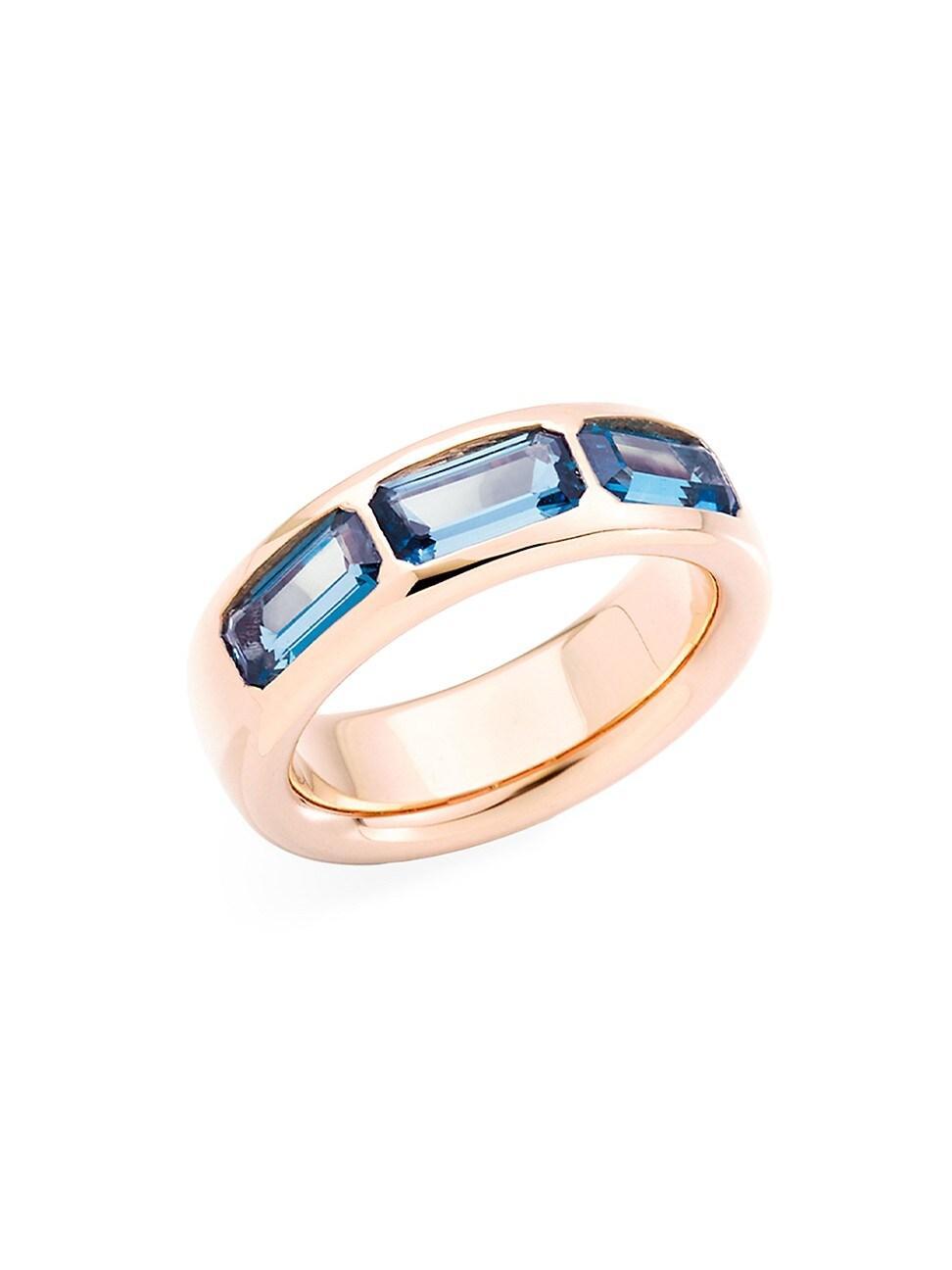 Womens Iconica 18K Rose Gold & London Blue Topaz Ring Product Image