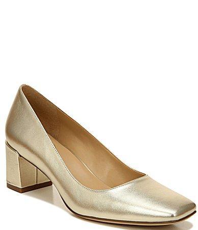 Naturalizer Karina Metallic Leather Block Heel Pumps Product Image