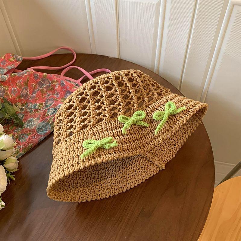 Bow Crochet Bucket Hat Product Image