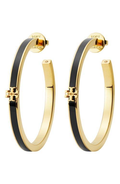 Tory Burch Kira Enamel Hoop Earrings Product Image