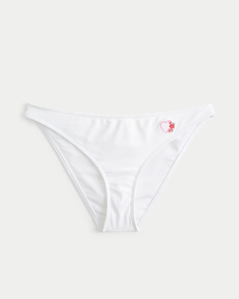 Embroidered Low-Rise Cheeky Bikini Bottom Product Image