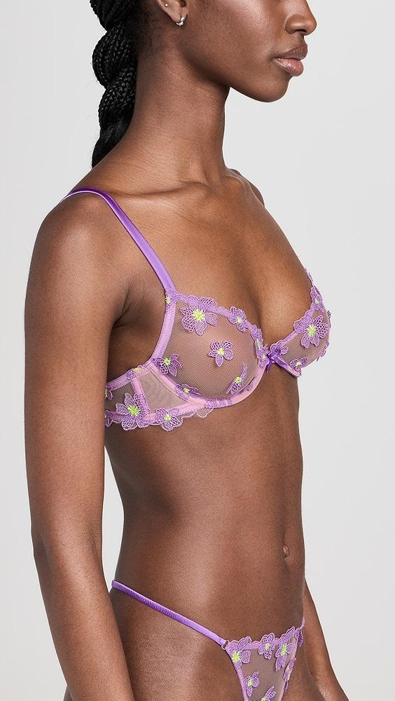 Fleur du Mal Petal Embroidery Demi Bra | Shopbop Product Image