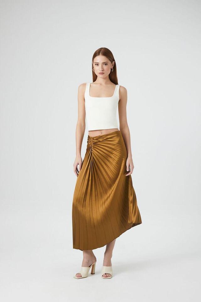 Pleated Satin Maxi Skirt | Forever 21 Product Image