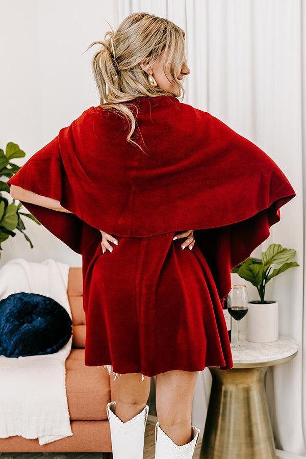 Chic In The Moment Poncho In Red Product Image