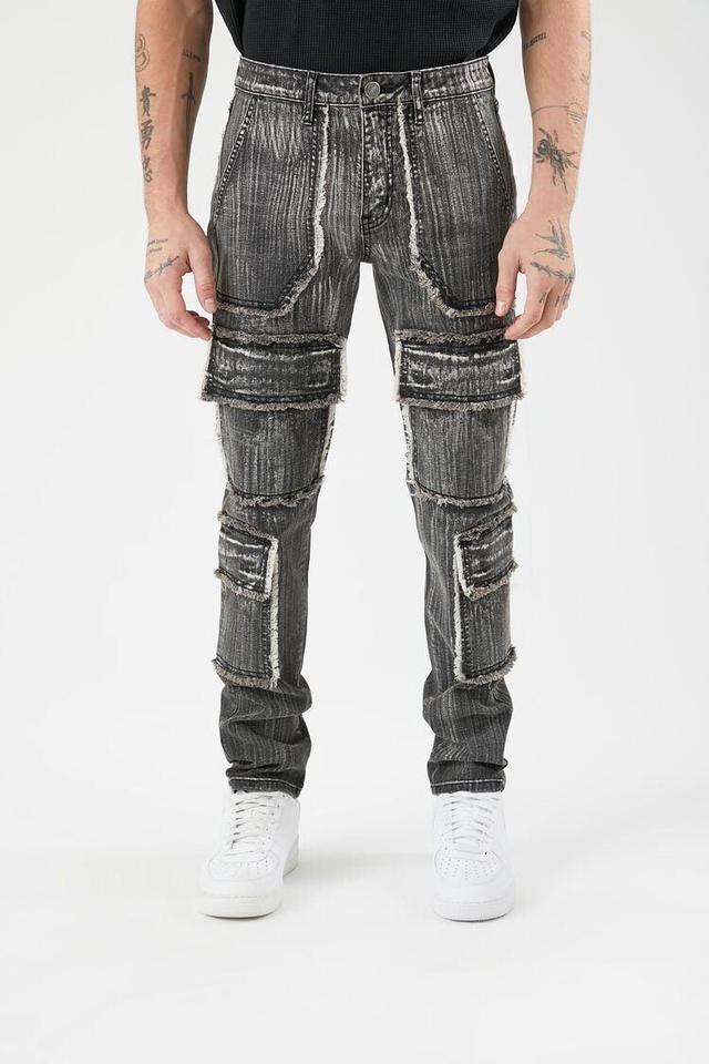 Frayed-Trim Skinny Cargo Jeans | Forever 21 Product Image