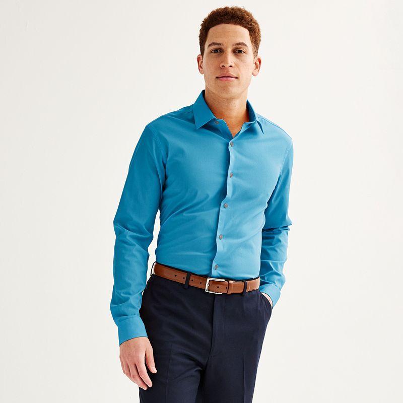 Mens Apt. 9 Premier Flex Solid Slim-Fit Wrinkle Resistant Dress Shirt Product Image