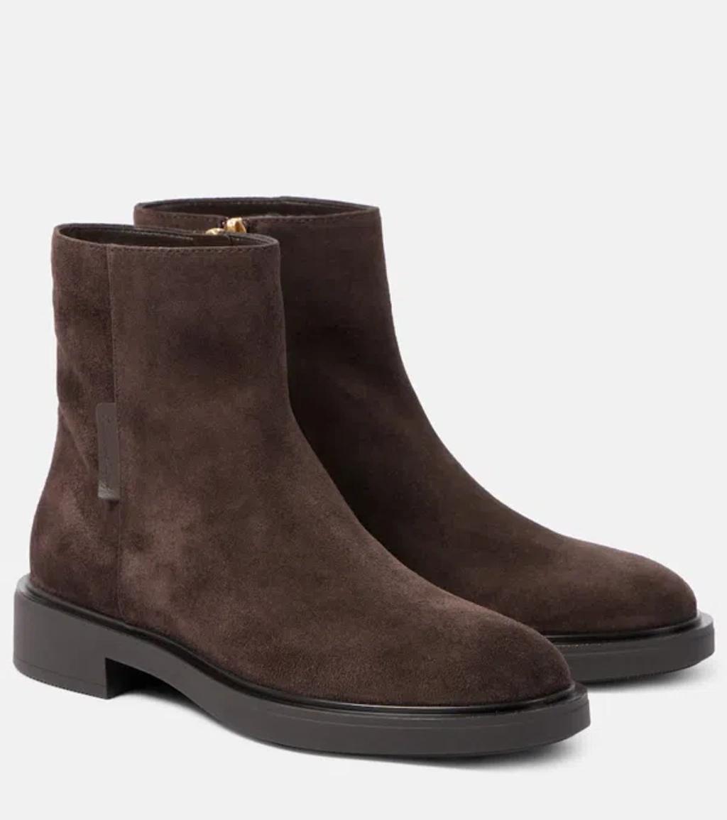 GIANVITO ROSSI Lexington Suede Ankle Boots In Brown product image