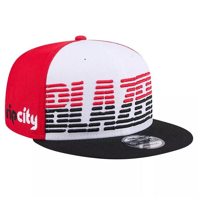 Mens New Era /Black Portland Trail Blazers Throwback Gradient Tech Font 9FIFTY Snapback Hat Product Image