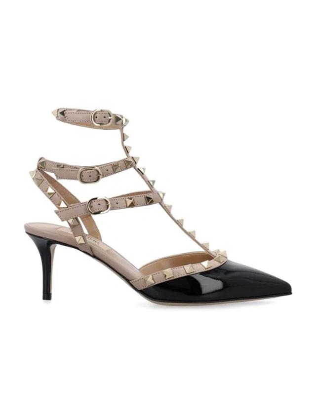 Rockstud Ankle Strap Pump In Black Product Image