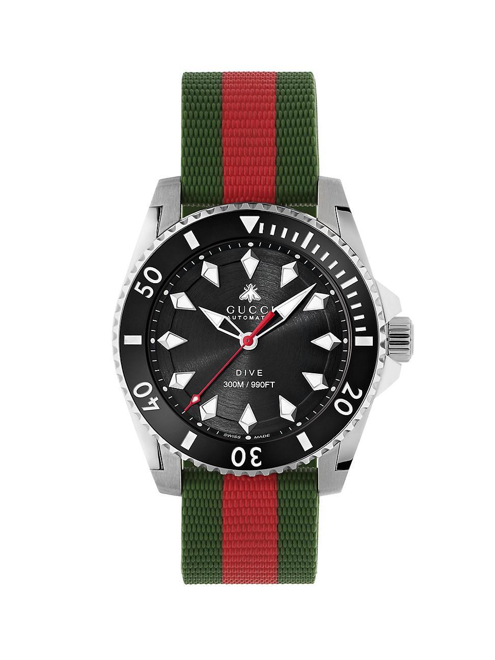 Mens Gucci Dive Steel & Rubber Strap Watch/40MM Product Image