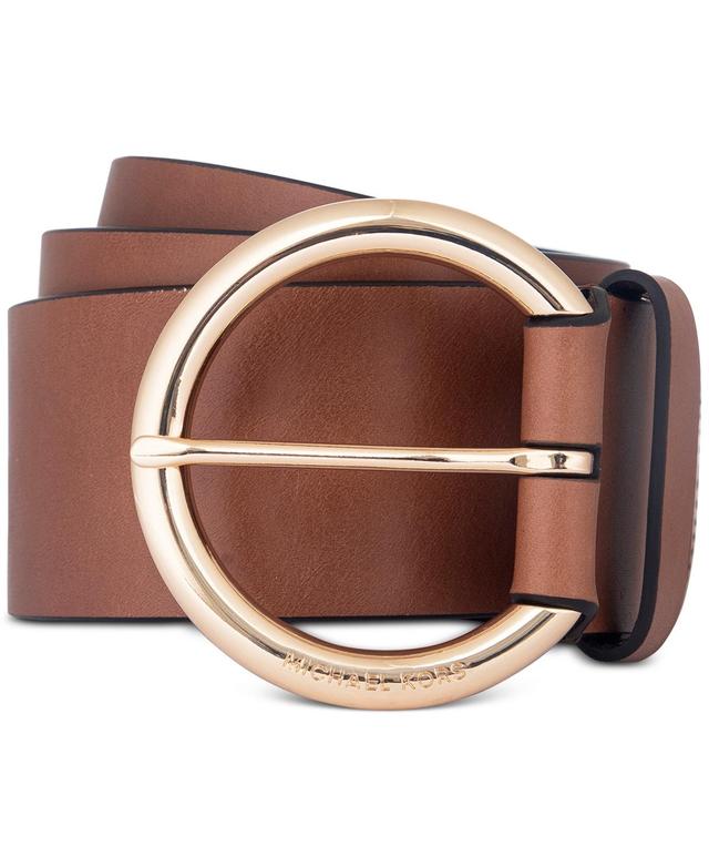 Michael Michael Kors Womens Round Buckle Leather Belt Product Image