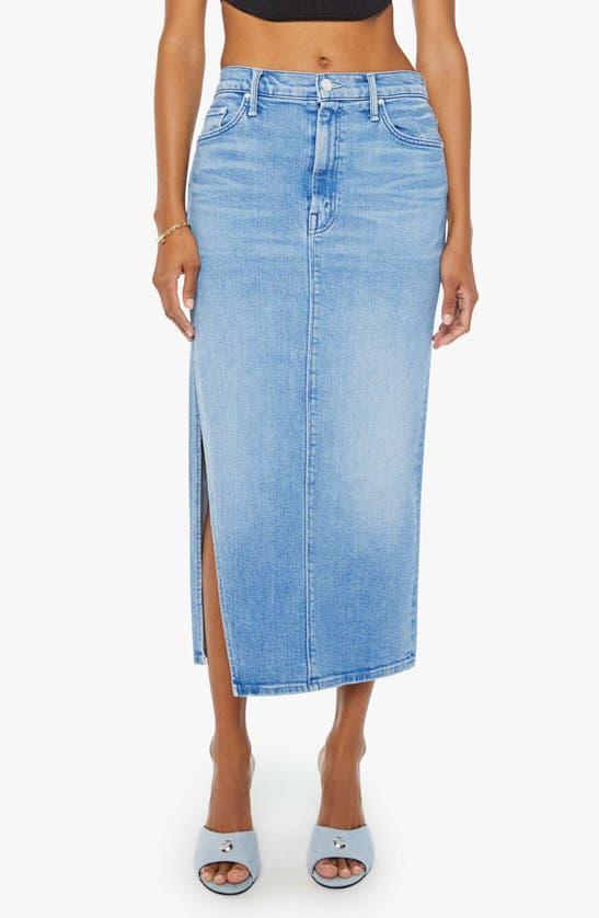 MOTHER The Split Second Denim Midi Skirt In Multi Product Image