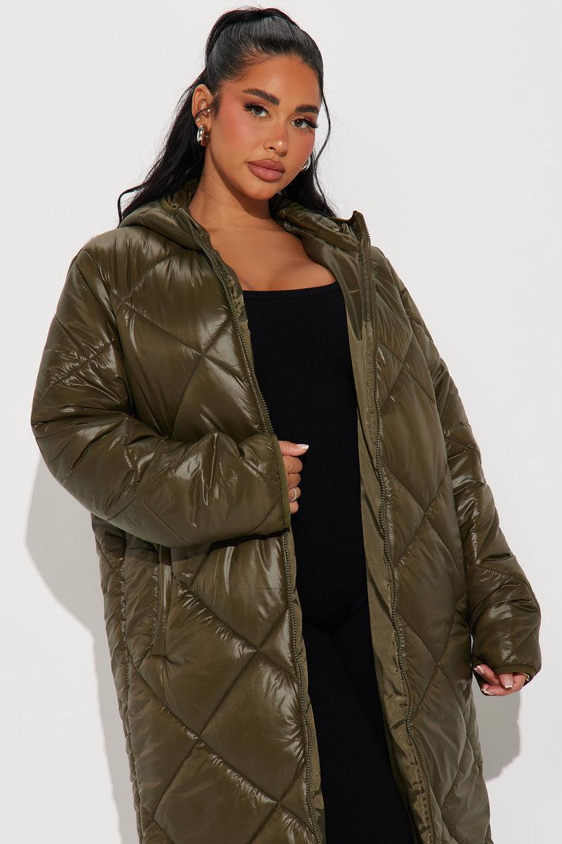 Everyday Swag Long Puffer - Olive Product Image