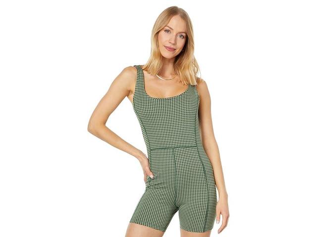 Madewell Short Unitard - Check Print (Deep Forest) Women's Jumpsuit & Rompers One Piece Product Image