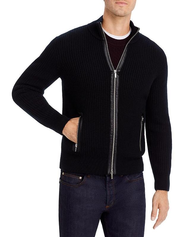 The Mens Store at Bloomingdales Double Zip Front Cardigan Merino Wool Sweater Product Image