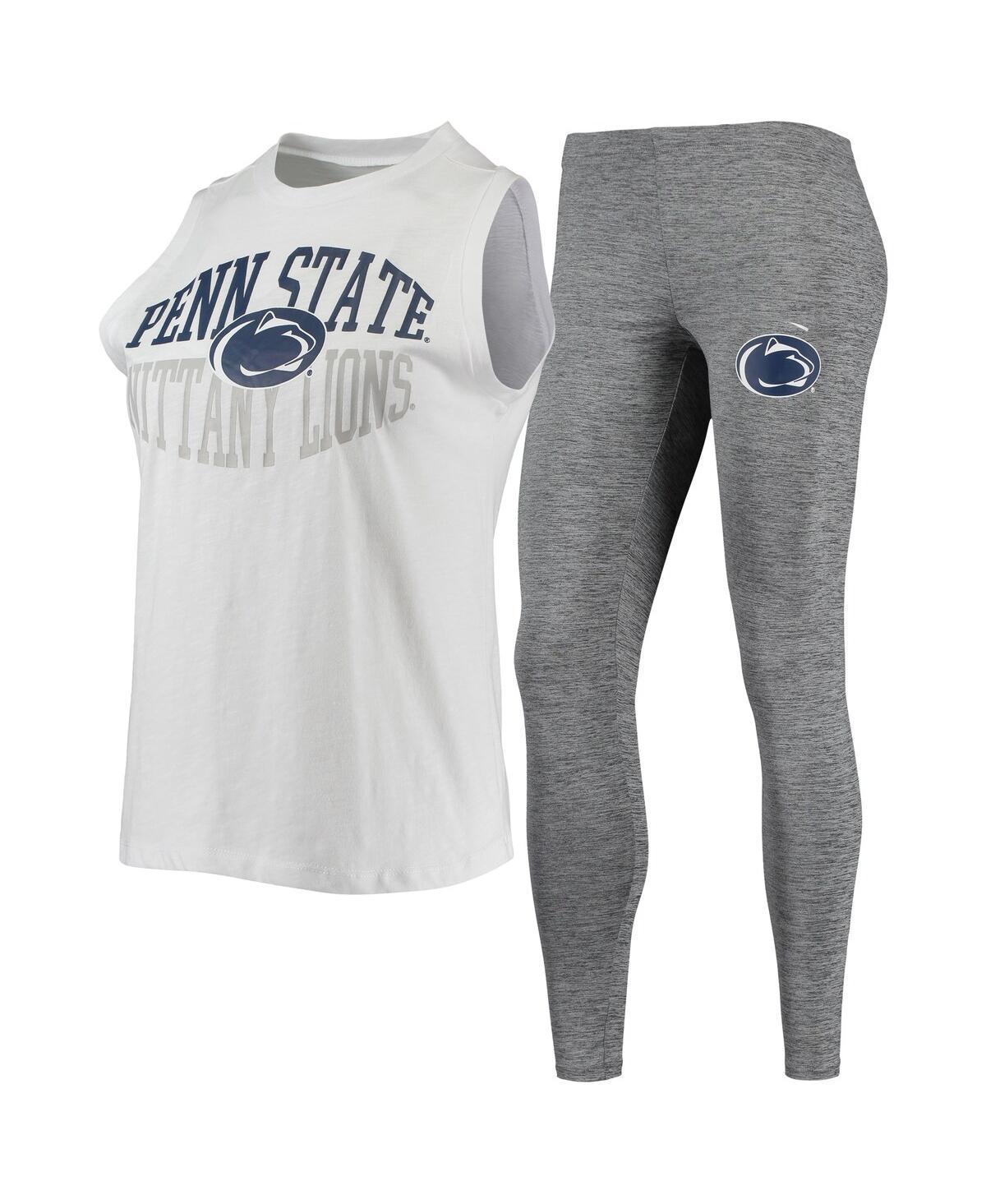 Womens Concepts Sport Charcoal/White Penn State Nittany Lions Tank Top & Leggings Sleep Set Product Image