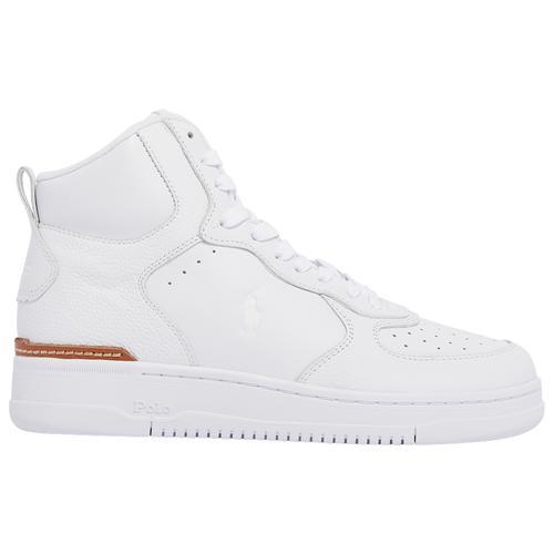 Polo Ralph Lauren Mens Masters Mid Leather Sneakers - Shoes White/White Product Image