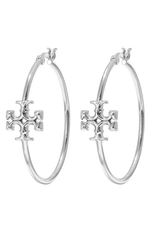 Womens Kira Silvertone Logo Hoop Earrings Product Image