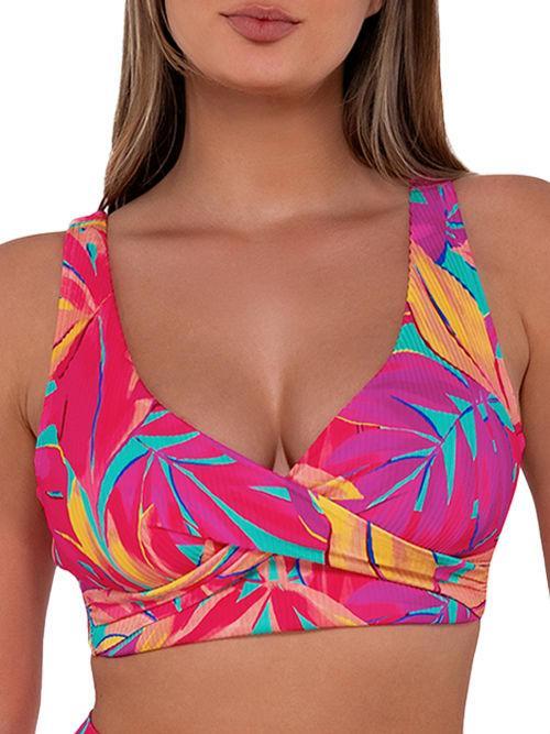 Printed Underwire Wrap Bikini Top Product Image